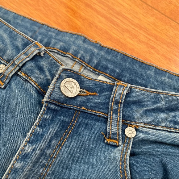 UNIF Push Skinny Jeans Blue High Waisted Distressed Cut Out Knees - Picture 3 of 8